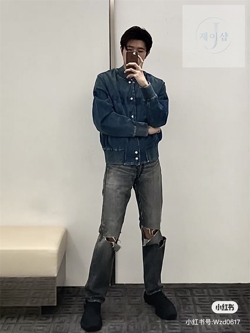 지방시 디스트로이드 스트레이트 지퍼 데님 진 팬츠（세븐） - 상세 이미지