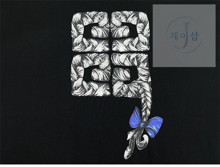 지방시 코튼 4G 브레이드 프린트 티셔츠（레어） - 상세 이미지