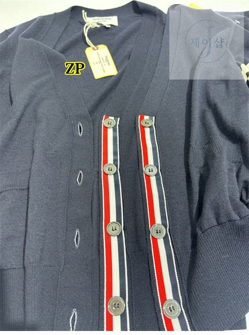 톰브라운 사선완장 4-Bar 여성용 울 가디건 - 상세 이미지
