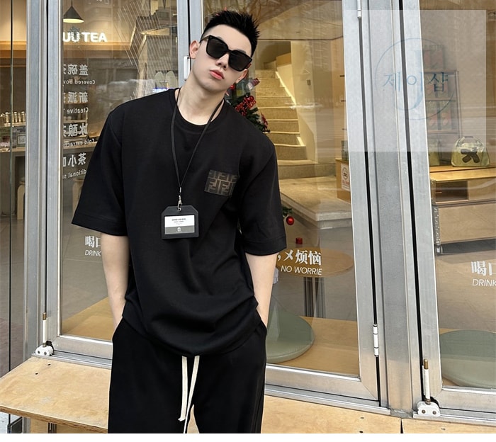펜디 FF 오버사이즈 저지 반팔 티셔츠（세븐） - 상세 이미지