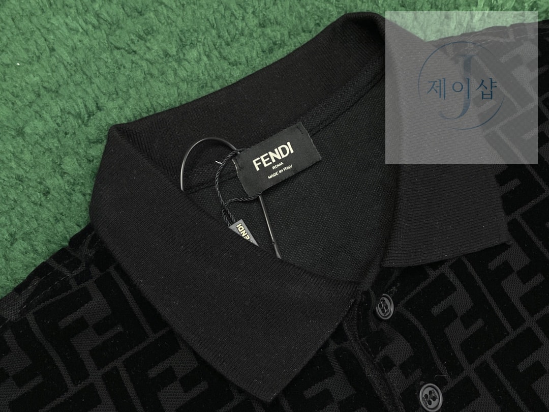 펜디 매칭 FF 모티브 PK폴로 반팔 티셔츠 - 상세 이미지
