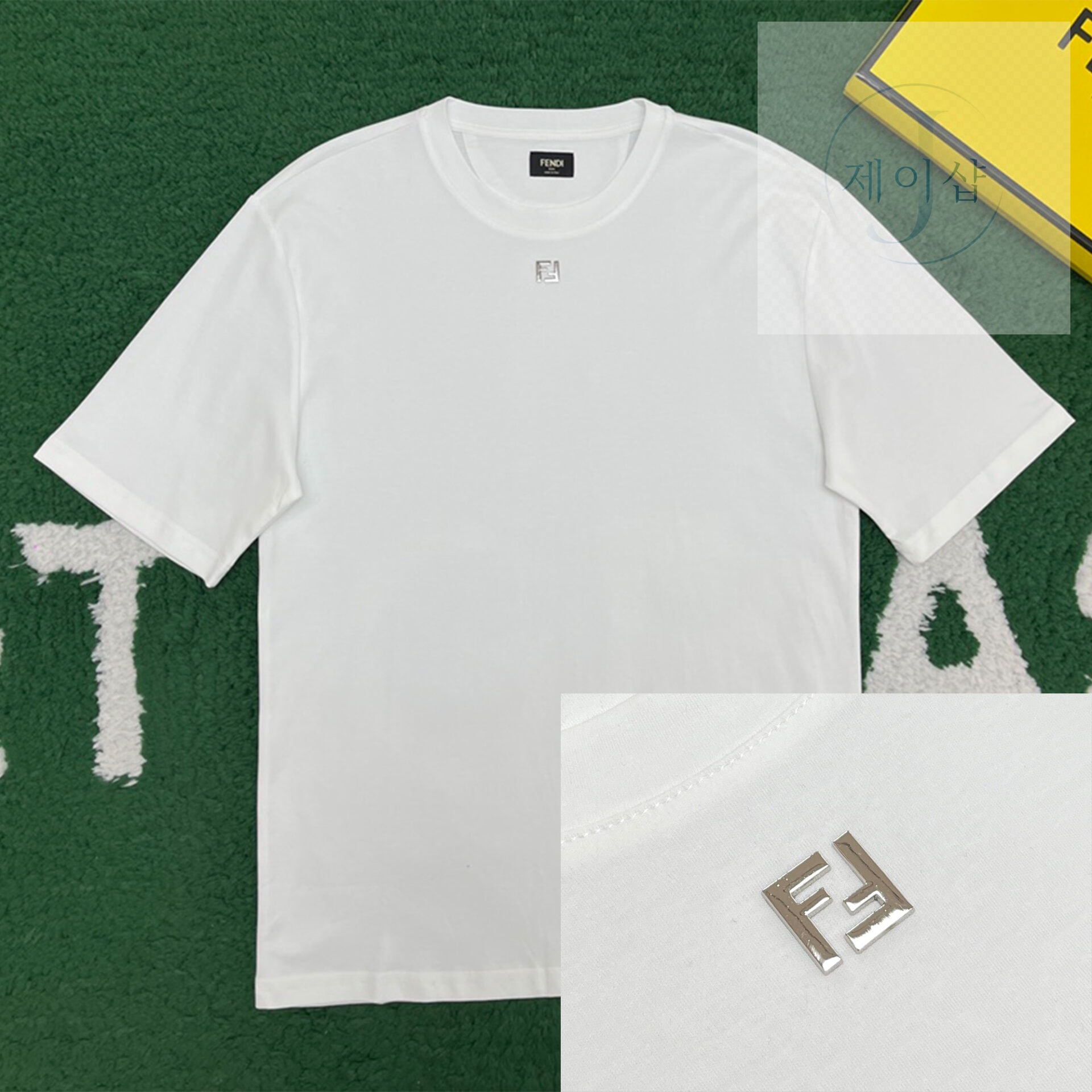 펜디 메탈 FF 아플리케 포인트 코튼 반팔 티셔츠 “2COLOR”
