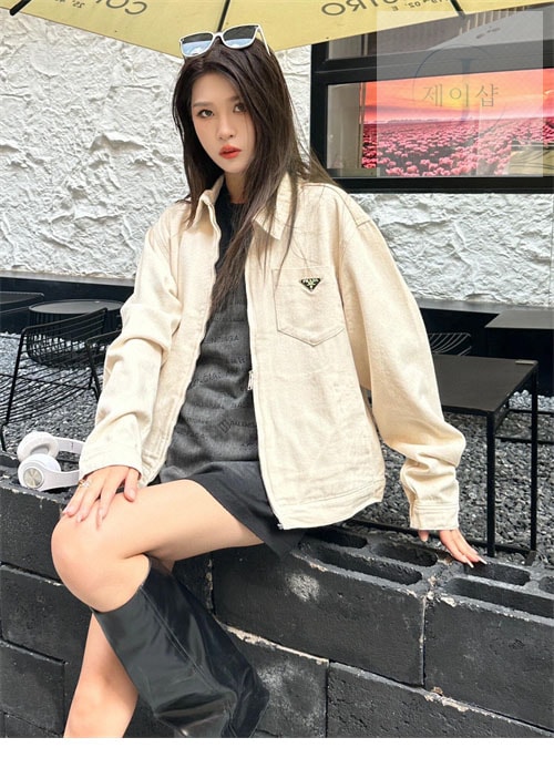 프라다 24SS 불 데님 블루종 셔츠 - 상세 이미지