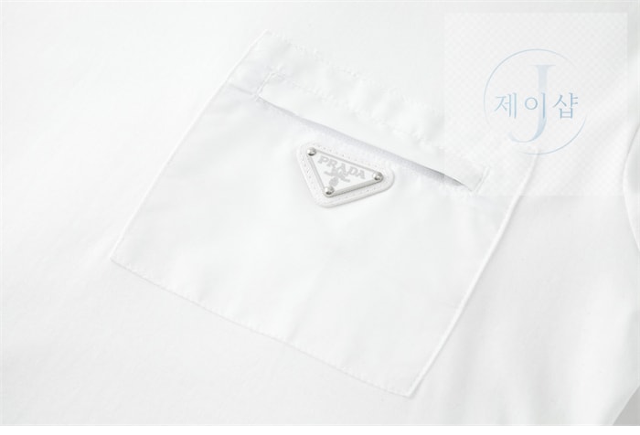 프라다 트라이앵글로고 리나일론 저지 티셔츠（세븐） - 상세 이미지