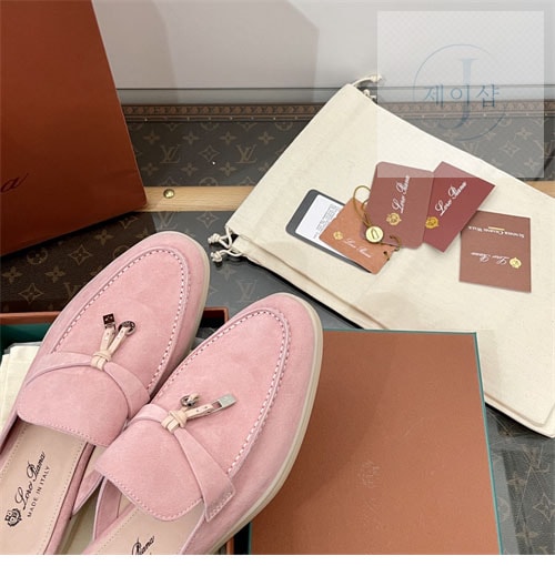 로로피아나 바부슈 참 워크 로퍼 뮬 스웨이드 - 상세 이미지