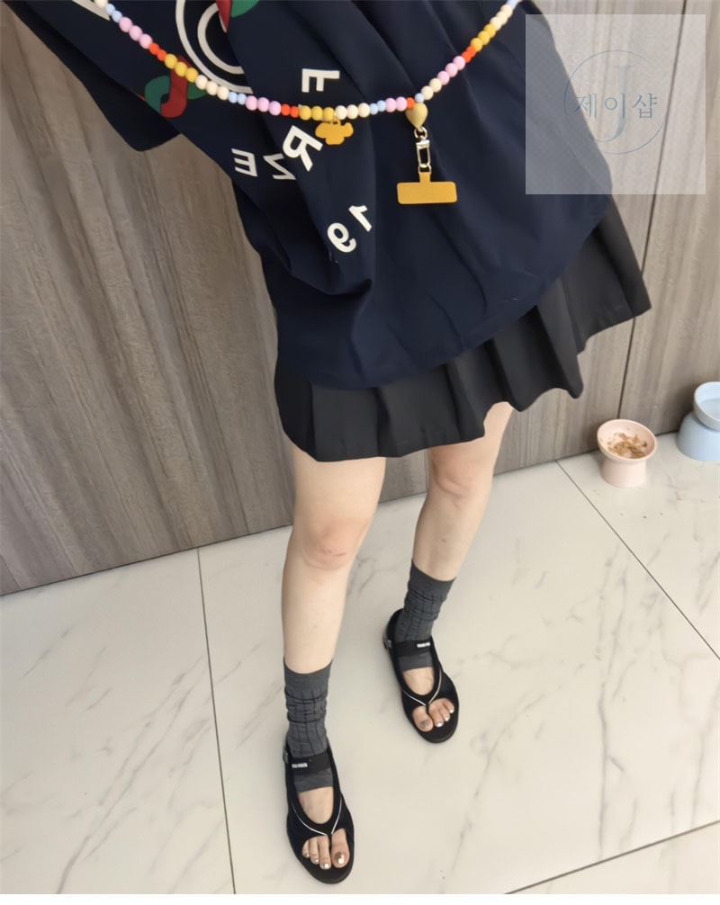 미우미우 김나지움 기능성 통 발레리나 블랙/그레이