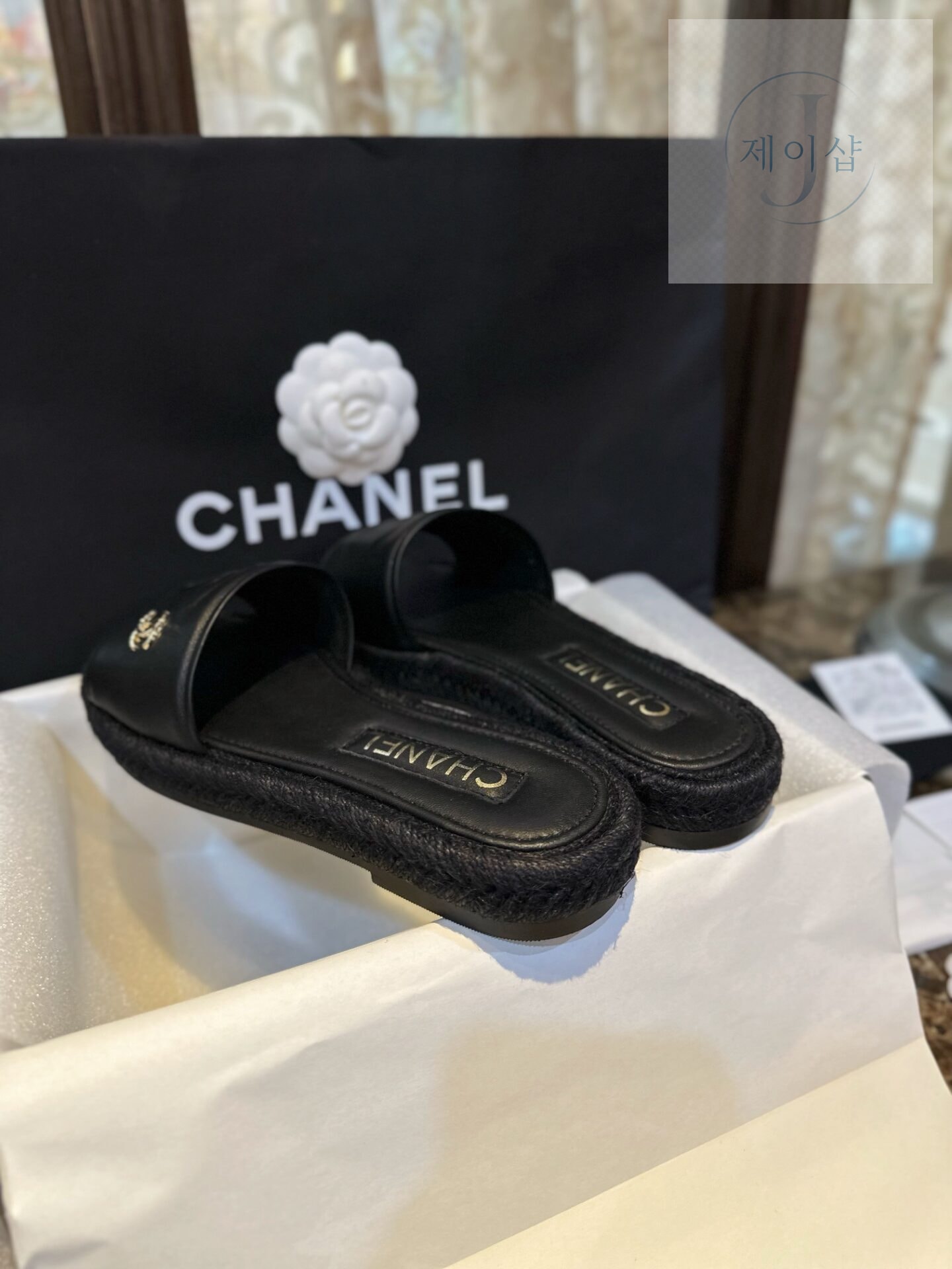 샤넬 23P 블랙 애스파듀 슬라이드 뮬 “35SIZE – 40SIZE” - 상세 이미지