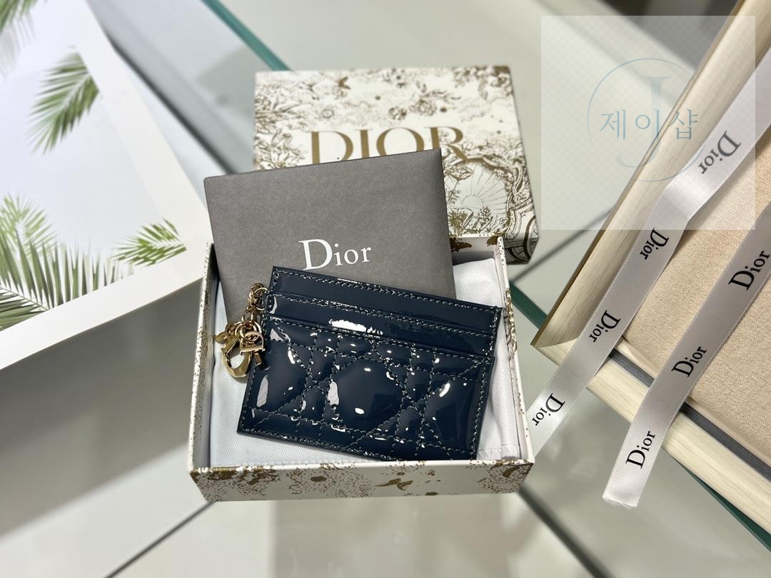D I O R Dior Lady Patent Cannage Card Holder - 제이샵