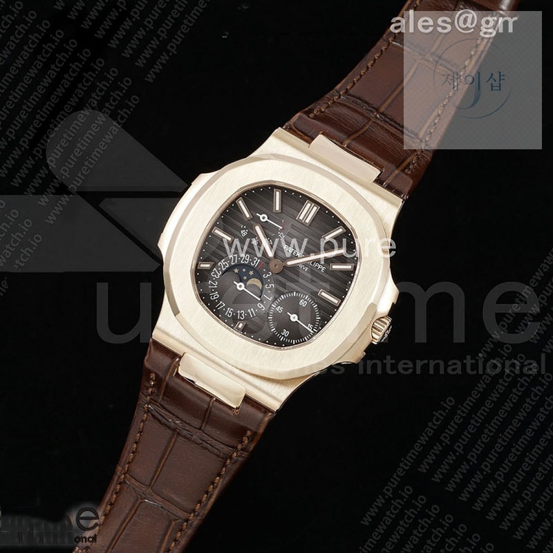 Patek Philippe PP공장 파텍필립 노틸러스 5712 로즈골드금통 브라운다이얼 브라운가죽스트랩 Nautilus 5712 RG PPF 1_1 Best Edition Brown Dial on Brown Leather Strap A240 Super Clone V2 PPF공장 - 제이샵