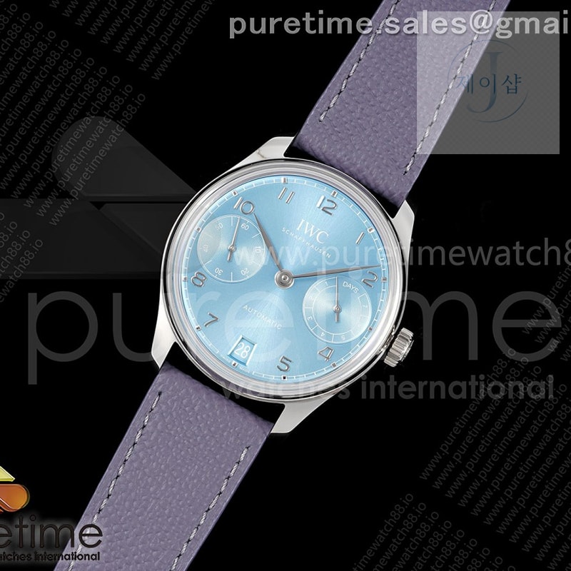 APS공장 IWC 포르투기저 오토메틱 스틸 아이스블루다이얼 퍼플가죽스트랩 Portugieser Automatic 42mm SS APSF 1_1 Best Edition Ice Blue Dial on Purple Leather Strap A52011