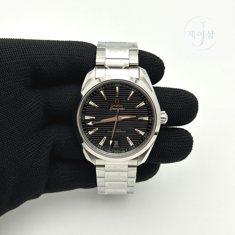 VS공장 오메가 씨마스터 아쿠아테라 150m 블랙다이얼 그린핸즈 브레이슬릿 41mm Aqua Terra 150M Master Chronometers Black Dial Green Hand on SS Bracelet A8900 Super Clone