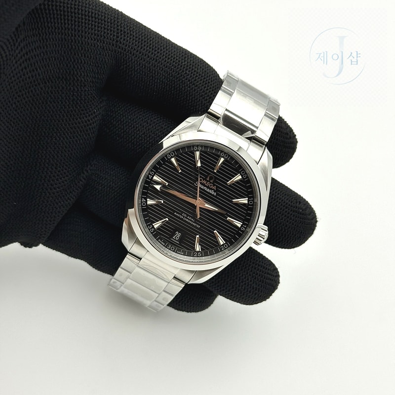 VS공장 오메가 씨마스터 아쿠아테라 150m 블랙다이얼 그린핸즈 브레이슬릿 41mm Aqua Terra 150M Master Chronometers Black Dial Green Hand on SS Bracelet A8900 Super Clone