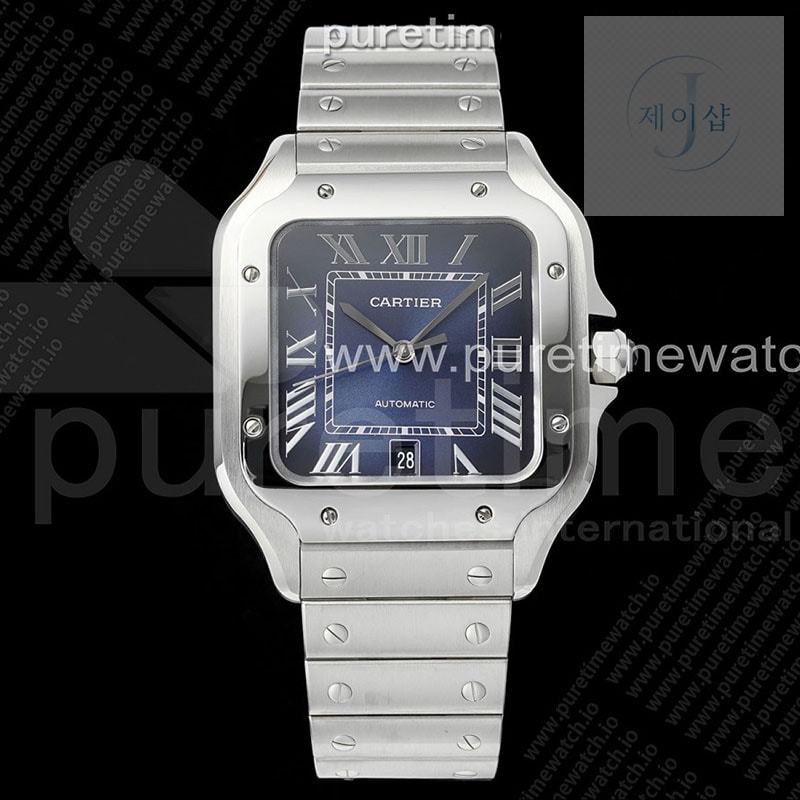 AF공장 까르띠에 산토스 라지 블루다이얼 브레이슬릿 Santos de Cartier 40mm SS AF 1_1 Best Edition Blue Dial on SS SmartLinks Bracelet MIYOTA 9015