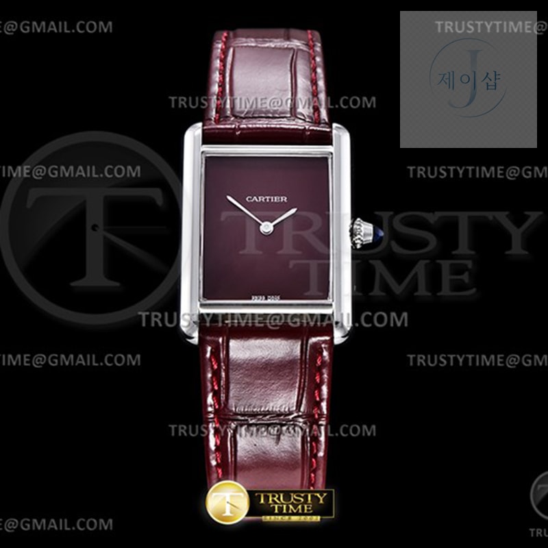 DR공장 까르띠에 탱크 머스트 라지 레드다이얼 악어스트랩 Cartier Tank Must SS_LE Red DRF Swiss Qtz