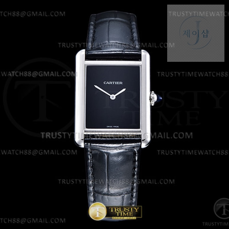 DR공장 까르띠에 탱크 머스트 라지 블랙다이얼 악어스트랩 Cartier Tank Must SS_LE Black Swiss Qtz DRF