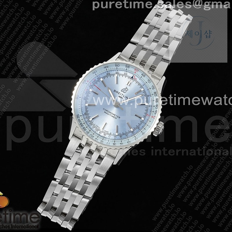 TF공장 브라이틀링 내비타이머 41미리 스틸 아이스블루다이얼 브레이슬릿 Navitimer Automatic 41mm SS TF 1_1 Best Edition Ice Blue Dial on SS Bracelet A2824