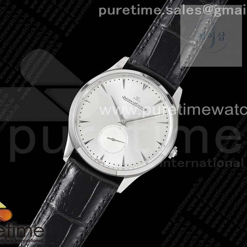 ZF공장 예거르쿨트르 마스터 울트라씬 스몰세컨즈 스틸 화이트다이얼 가죽스트랩 Master Ultra Thin Small Second SS ZF 1_1 Best Edition White Dial on Black Leather Strap A896