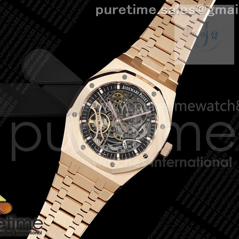 THB공장 오데마피게 로얄오크 41 오픈워크 15407 로즈골드금통 스켈레톤다이얼 브레이슬릿 Royal Oak 41mm Openworked 15407 RG THBF 1_1 Best Edition on RG Bracelet SA3132 V2