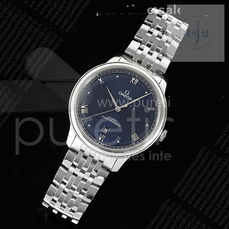 VS공장 오메가 드 빌 스틸 블루다이얼 브레이슬릿 De Ville Date SS VSF 1_1 Best Edition Blue Dial on SS Bracelet A8800