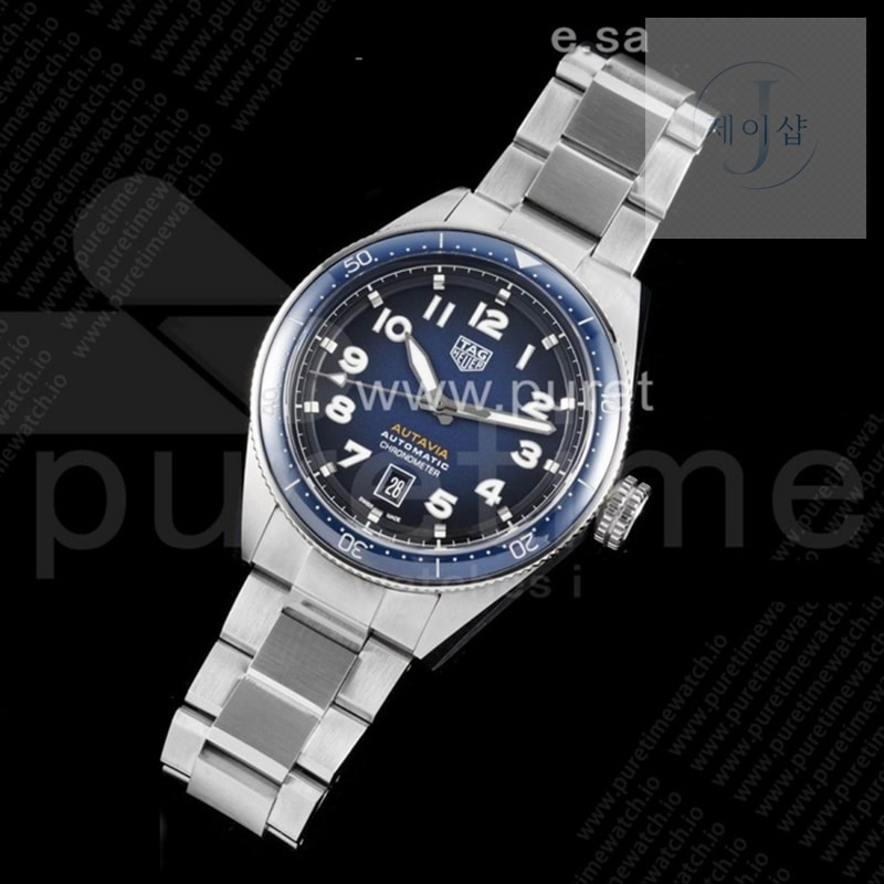 V9공장 아이타비아 42미리 블루다이얼 SW200 Autavia Calibre 5 Chronometer 42mm SS V9F 1_1 Best Edition Blue Dial on SS Bracelet SW200