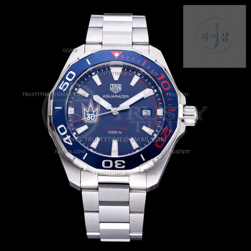 XT공장 아쿠아레이서 블루다이얼 쿼츠 Aquaracer 43mm Blk SS_SS Blue XTF S-Qtz