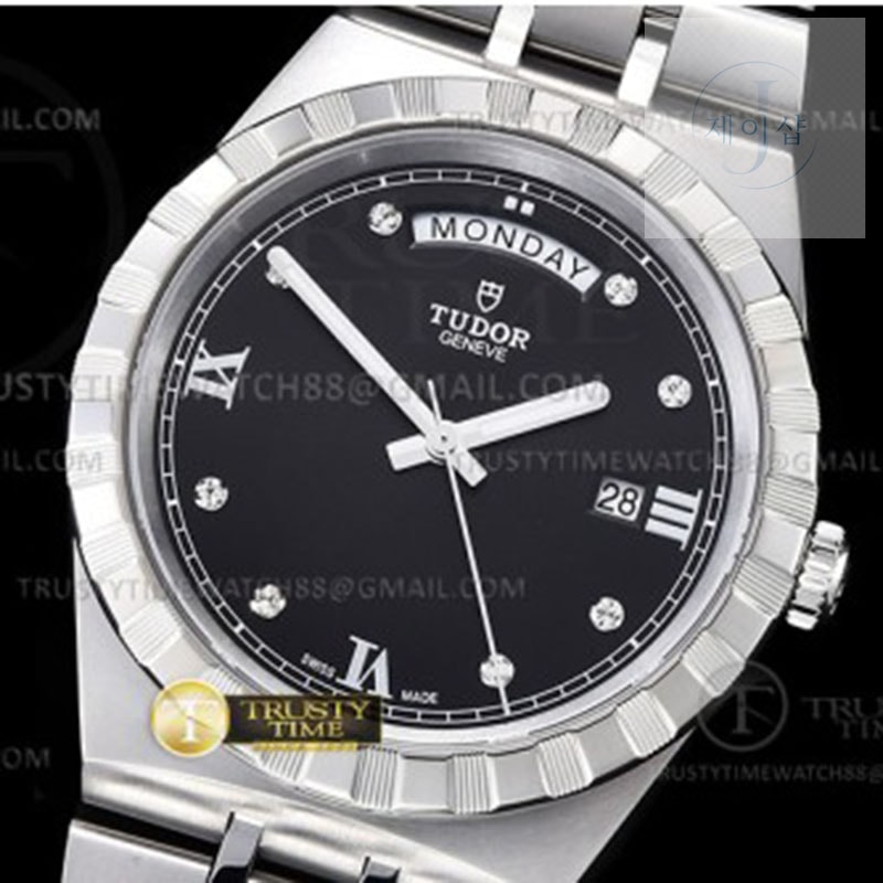 V7공장 튜더 로얄 28600 스틸 블랙다이얼 8p인덱스 브레이슬릿 Tudor Royal 28600 41mm SS_SS Blk_Dia V7F A2836