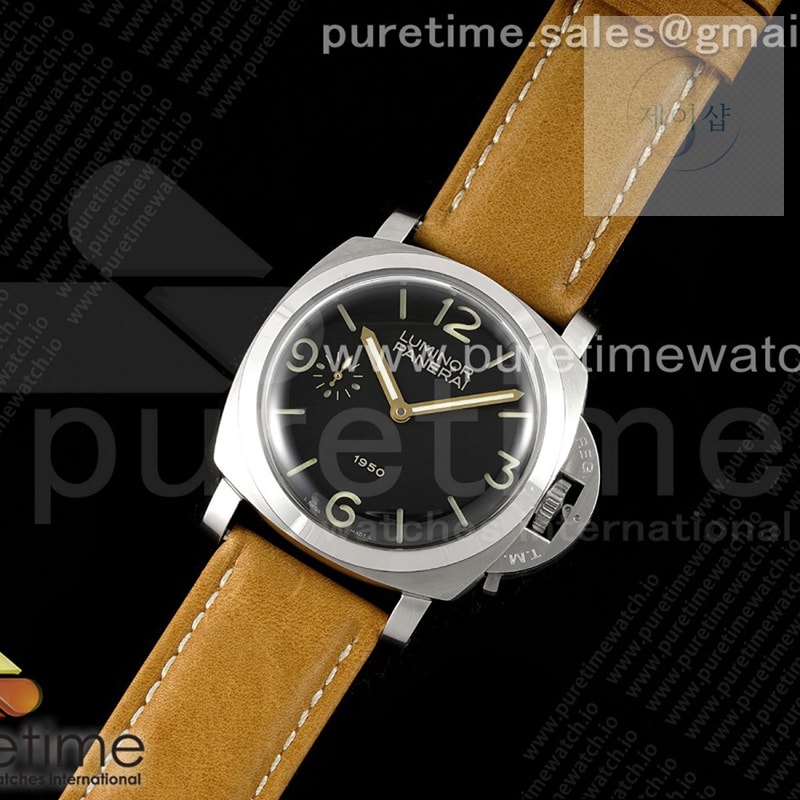 HW공장 파네라이 루미노르 PAM127 1950에디션 블랙다이얼 가죽스트랩 PAM127 E HWF 1_1 Best Edition Black Dial on Brown Leather Strap A6497