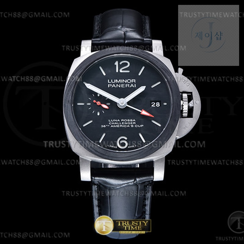 VS공장 파네라이 PAM1096 루나로사 GMT 가죽스트랩 Lum. Luna Rossa GMT TI_LE Blk VSF P9010