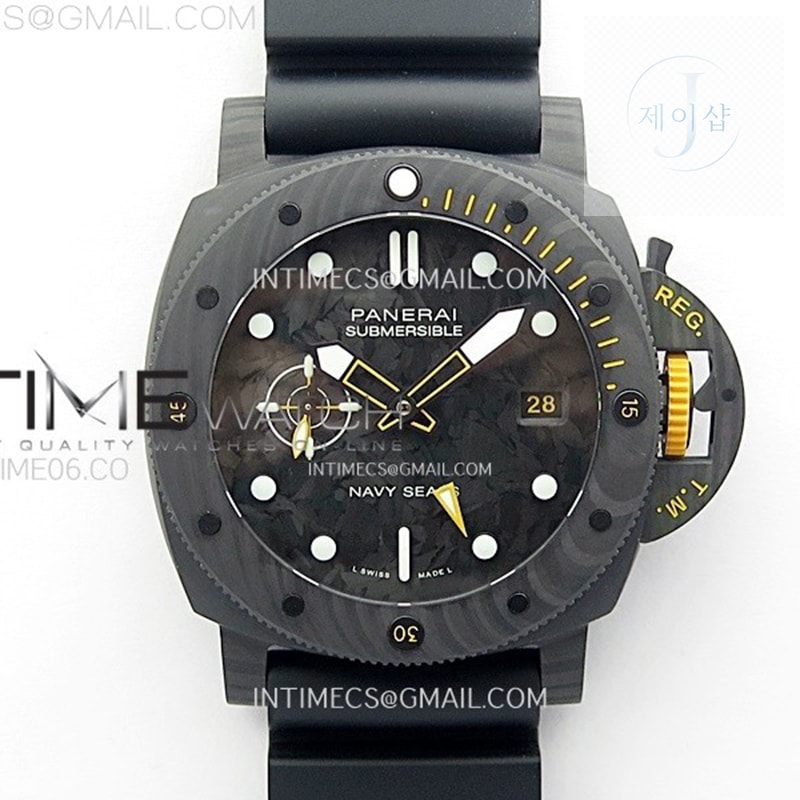 VS공장 파네라이 PAM1324 카보테크 카본다이얼 러버스트랩 PAM1324 Carbotech 44mm GMT VSF 1_1 Best Edition Carbon Dial on Black Rubber Strap P.9011