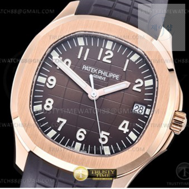 3K공장 아쿠아넛 로즈골드금통 브라운다이얼 러버스트랩 Aquanaut Ref.5167 RG_RU Brown_Num 3KF V3 A330