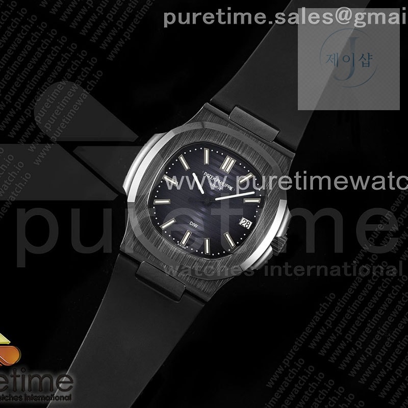 AMG공장 파텍필립 노틸러스 5711 블랙풀세라믹 블루다이얼 블랙러버스트랩 AET Nautilus 5711 Black Ceramic AMGF Best Edition Blue Dial on Black Rubber Strap MIYOTA 9015
