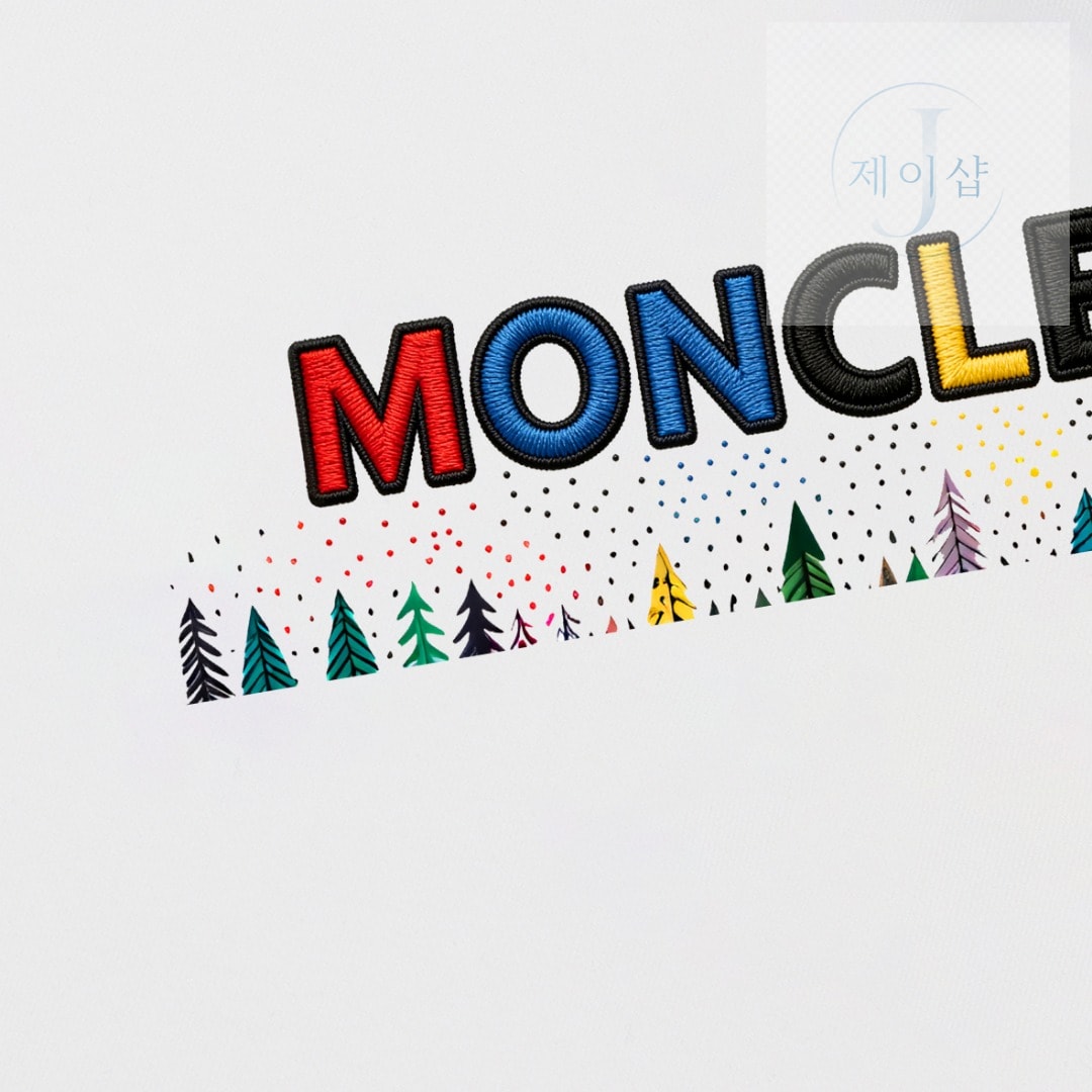 몽클레어 멀티컬러 자수 로고 티셔츠 13번 이미지