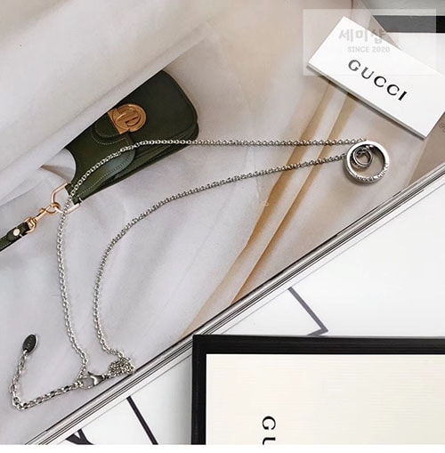 Gucci 구찌 더블링 팬던트 목걸이 실버 50+5㎝ 악세사리 8번 이미지