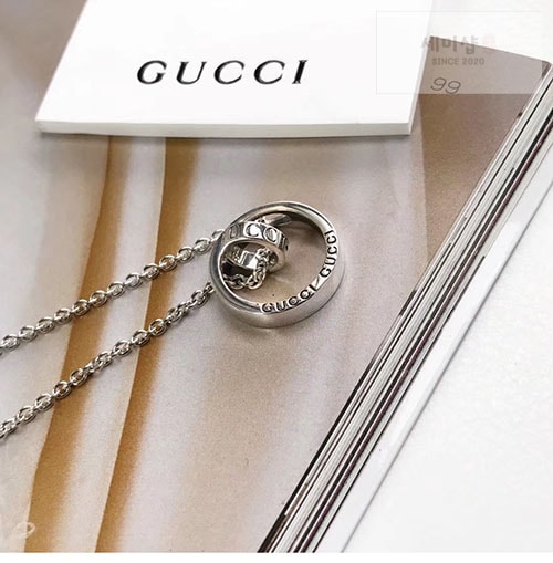 Gucci 구찌 더블링 팬던트 목걸이 실버 50+5㎝ 악세사리 9번 이미지