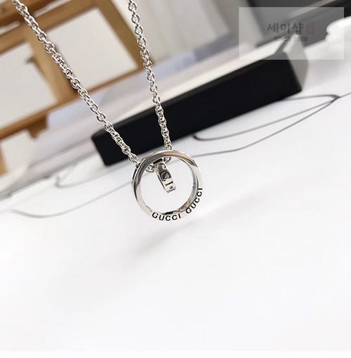 Gucci 구찌 더블링 팬던트 목걸이 실버 50+5㎝ 악세사리 3번 이미지