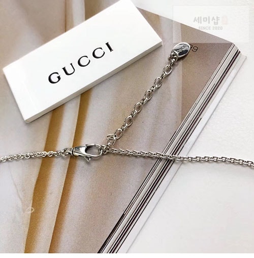 Gucci 구찌 더블링 팬던트 목걸이 실버 50+5㎝ 악세사리 5번 이미지
