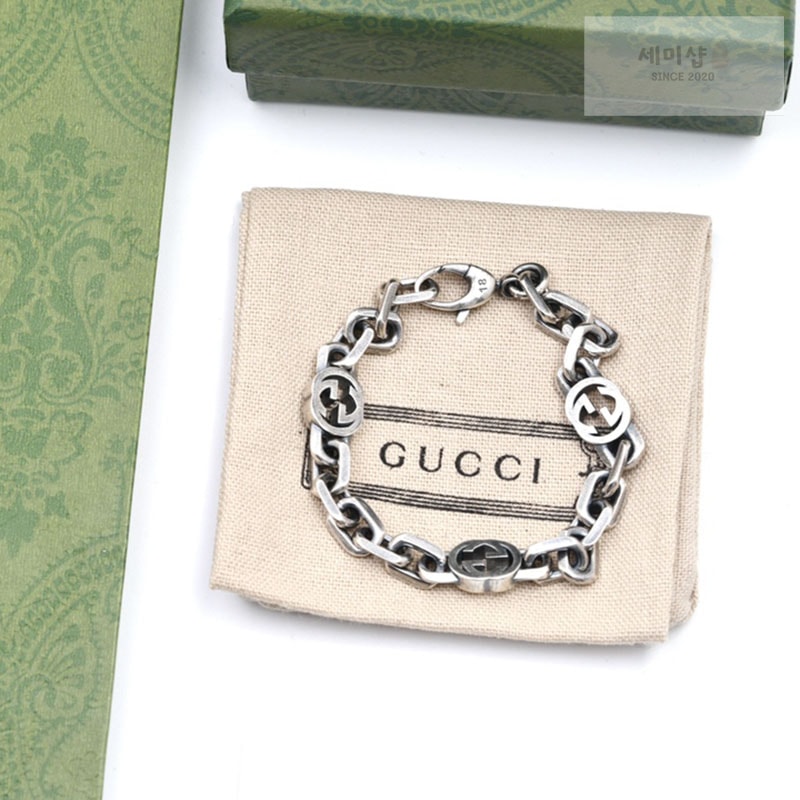 Gucci 구찌 스털링 인터로킹 G 실버 팔찌 악세사리 1번 이미지