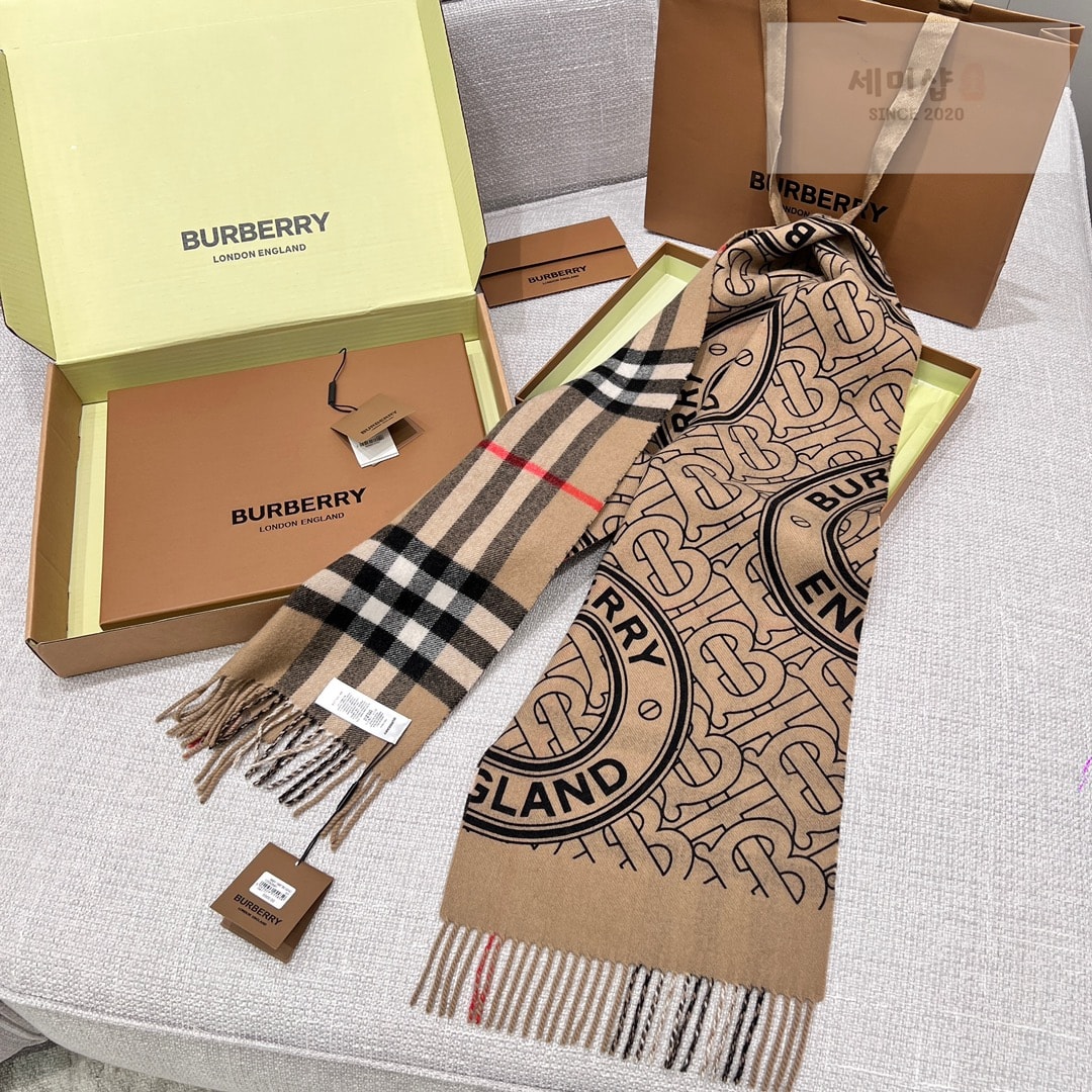 Burberry 버버리 리버시블 체크 모노그램 캐시미어 스카프 머플러 2컬러 악세사리 15번 이미지