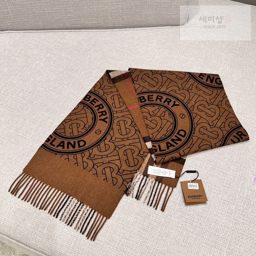 Burberry 버버리 리버시블 체크 모노그램 캐시미어 스카프 머플러 2컬러 악세사리 1번 이미지