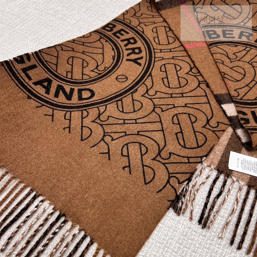 Burberry 버버리 리버시블 체크 모노그램 캐시미어 스카프 머플러 2컬러 악세사리 3번 이미지