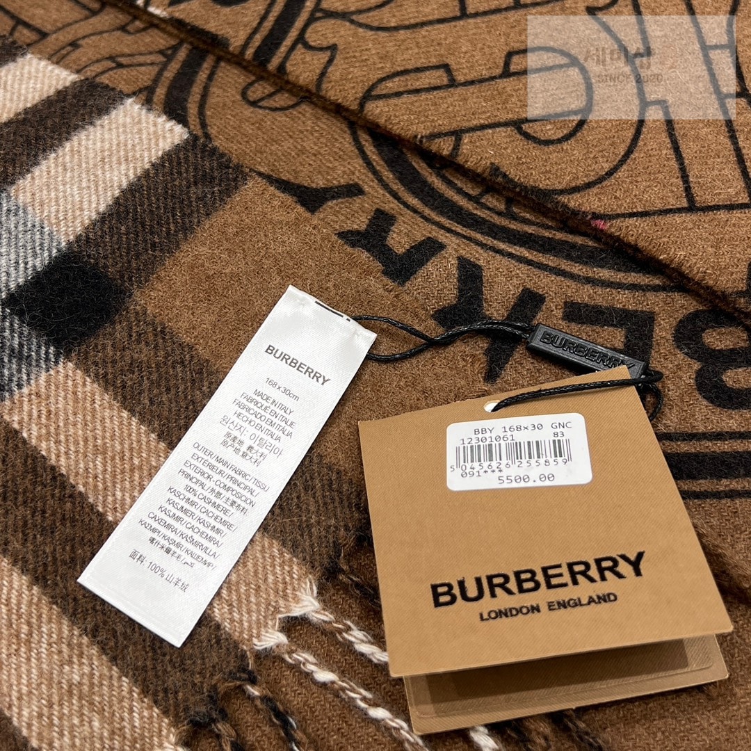 Burberry 버버리 리버시블 체크 모노그램 캐시미어 스카프 머플러 2컬러 악세사리 4번 이미지