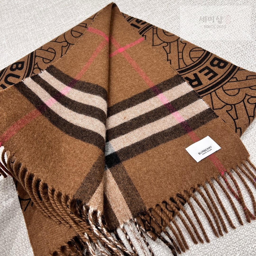 Burberry 버버리 리버시블 체크 모노그램 캐시미어 스카프 머플러 2컬러 악세사리 5번 이미지