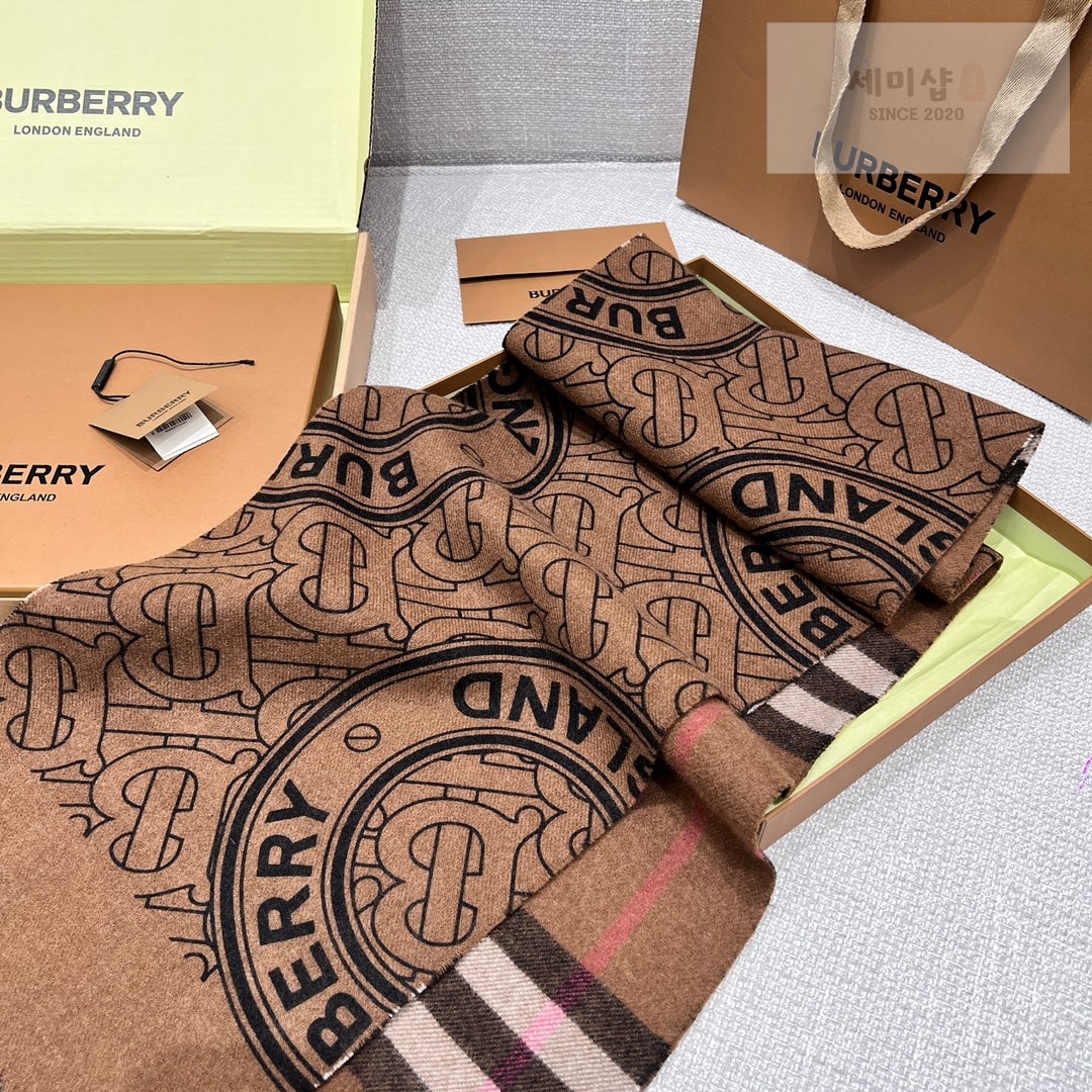 Burberry 버버리 리버시블 체크 모노그램 캐시미어 스카프 머플러 2컬러 악세사리 6번 이미지