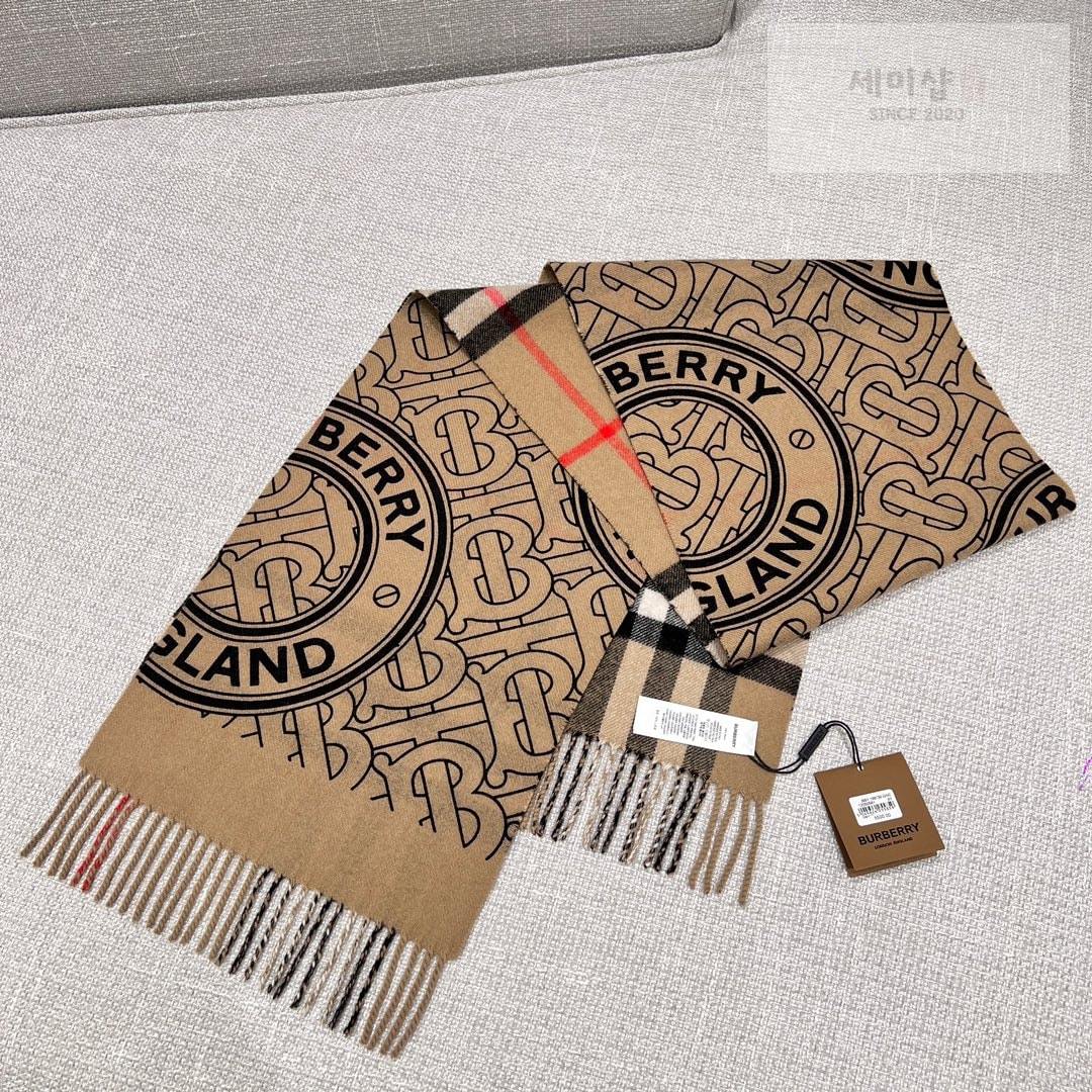 Burberry 버버리 리버시블 체크 모노그램 캐시미어 스카프 머플러 2컬러 악세사리 19번 이미지