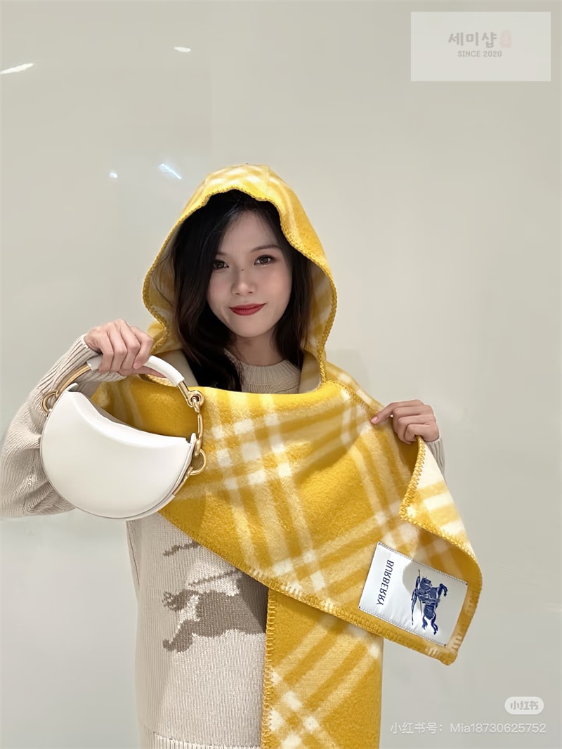 버버리 버버리 리버시블 체크 울 스카프 머플러 블루 악세사리 9번 이미지