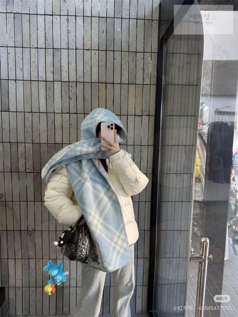 버버리 버버리 리버시블 체크 울 스카프 머플러 블루 악세사리 11번 이미지