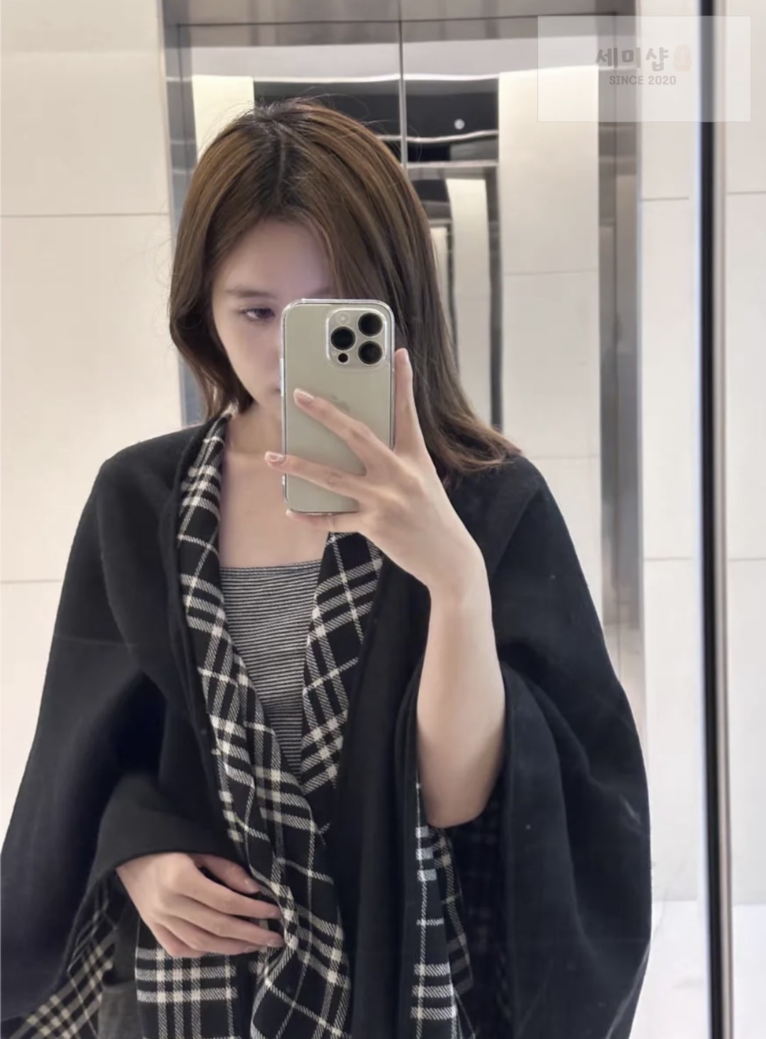 Burberry 버버리 체크 울 리버시블 케이프 3컬러 악세사리 4번 이미지