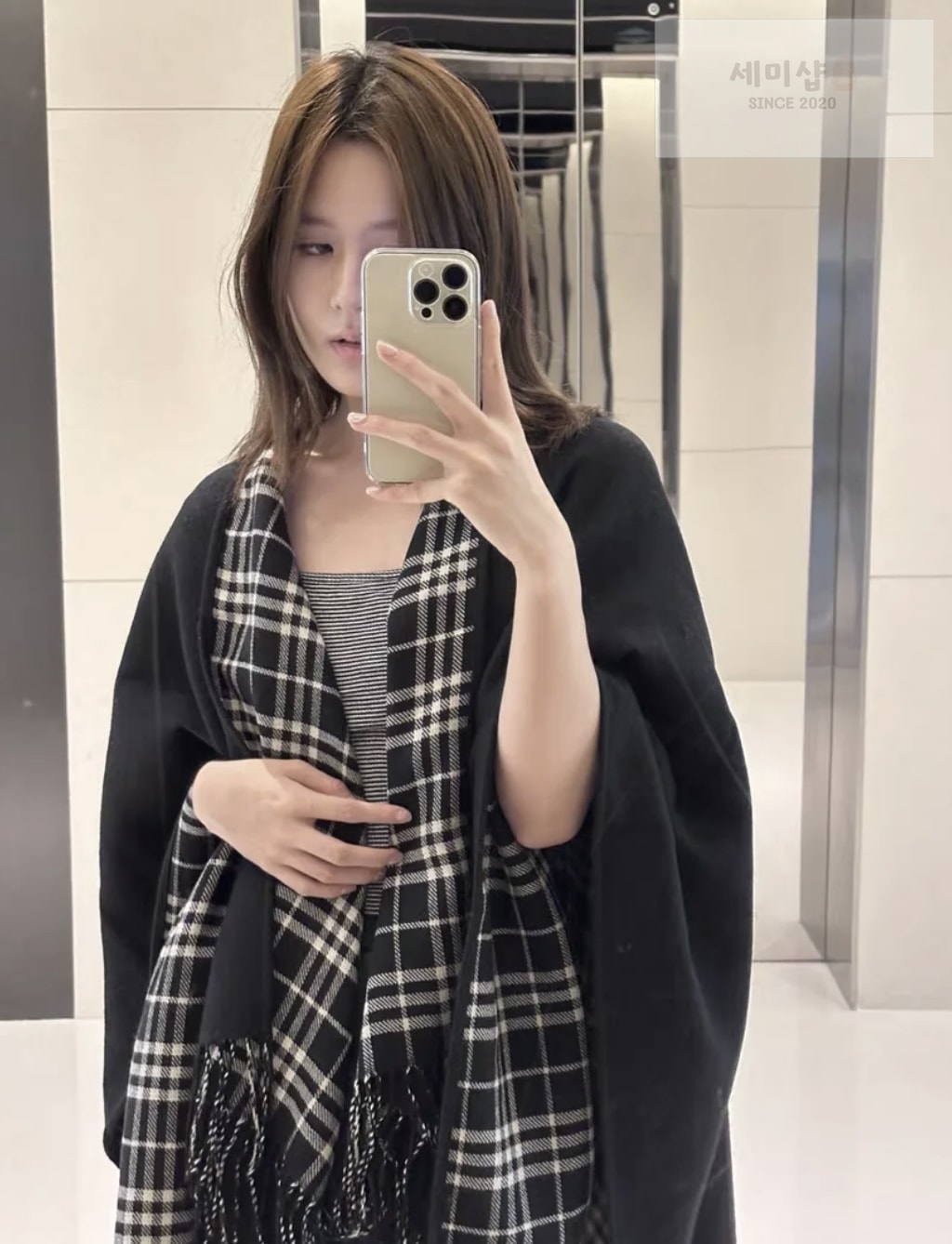 Burberry 버버리 체크 울 리버시블 케이프 3컬러 악세사리 5번 이미지