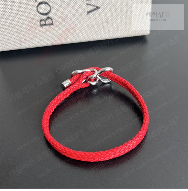 Bottega Veneta 보테가베네타 스털링 실버 브레이드 나파 레더 브레이슬릿 829387 브라운 악세사리 8번 이미지