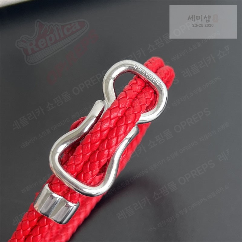 Bottega Veneta 보테가베네타 스털링 실버 브레이드 나파 레더 브레이슬릿 829387 브라운 악세사리 10번 이미지